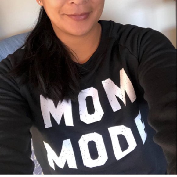 Mom Mode Women's Crewneck Sweatshirt Long Sleeve Raglan Terry Casual - Picture 6 of 6